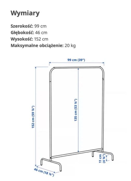 Wieszak na ubrania IKEA Mulig 2x