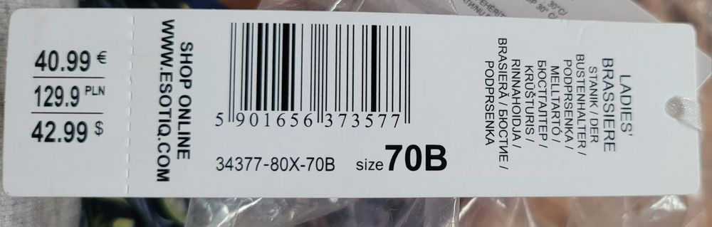 Biustonosz ESOTIQ Ladies Brasierre 70B nowy