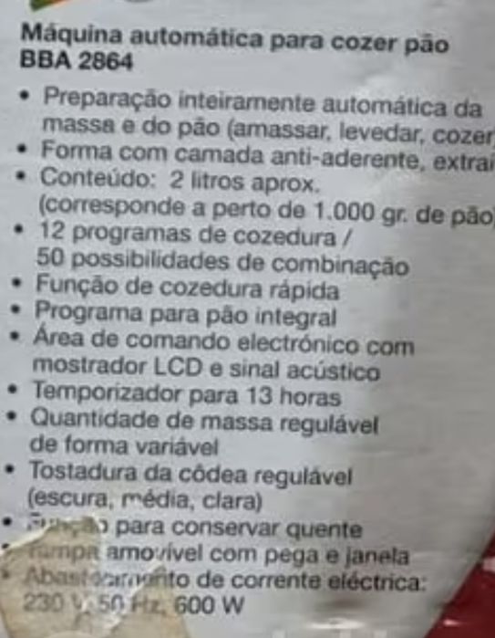 Maquina de fazer pão
