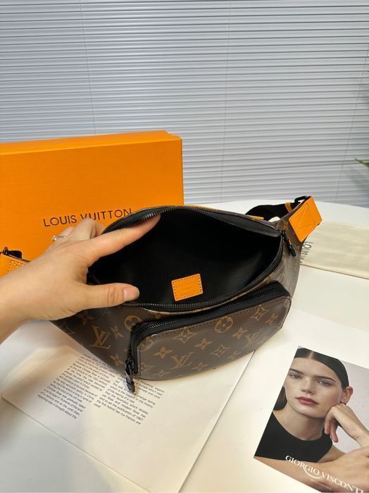 Бананка Louis Vuitton rush мужская сумка коричневая monogram кожаная