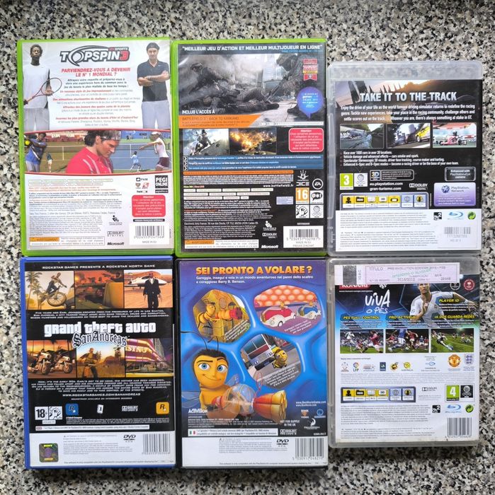 Conjunto de 6 jogos PlayStation 2/3/Xbox 360