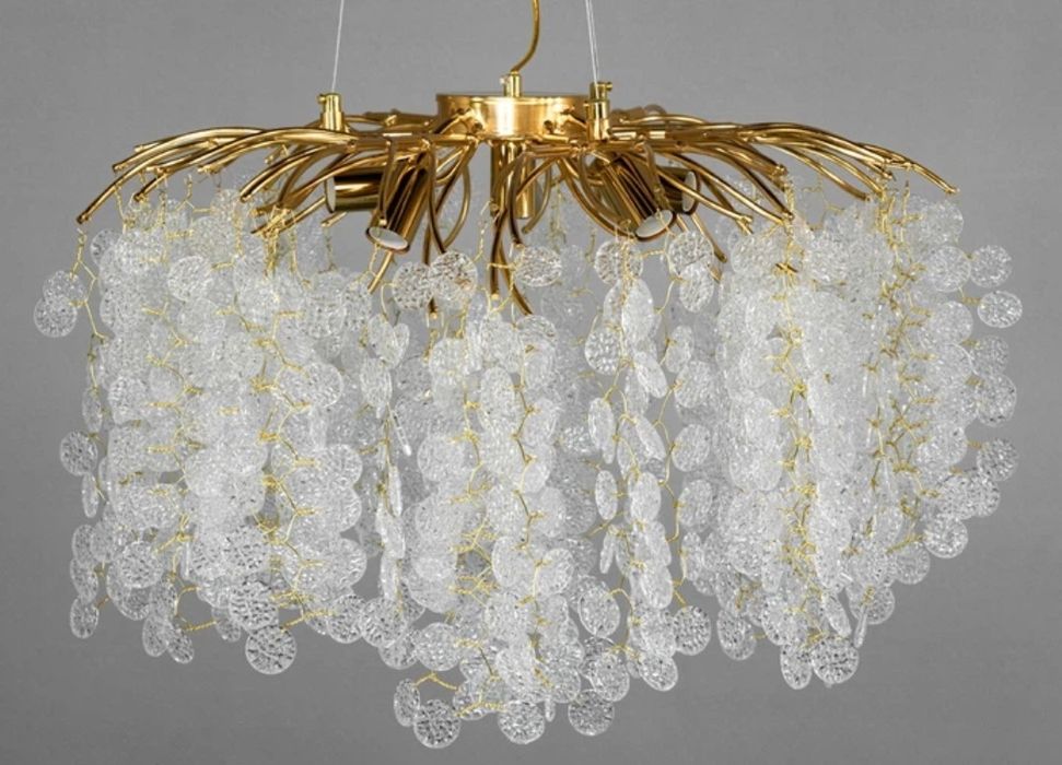 Підвісна дизайнерська люстра у золоті 60 см діаметр (602-600GD)