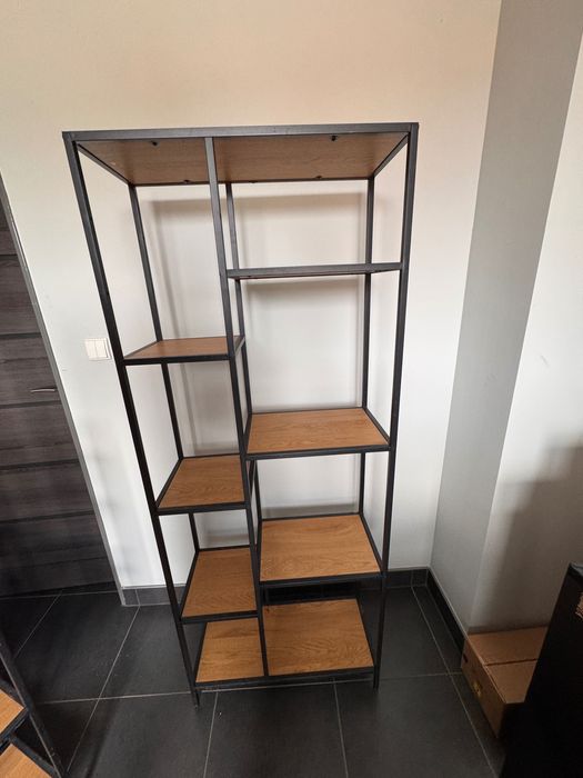 Regał loft industrialny metal + drewno 178x70x30