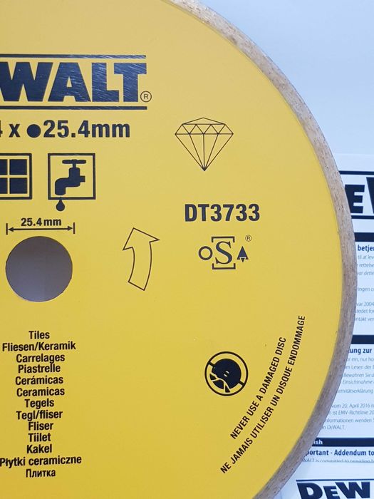 Tarcza diamentowa DEWALT DT 3733 plytki gres kamień 254 x25,4 ceramika