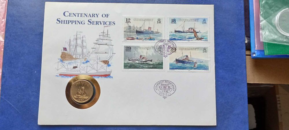 Stare monety 1 funt 1983 Guernsey set menniczy