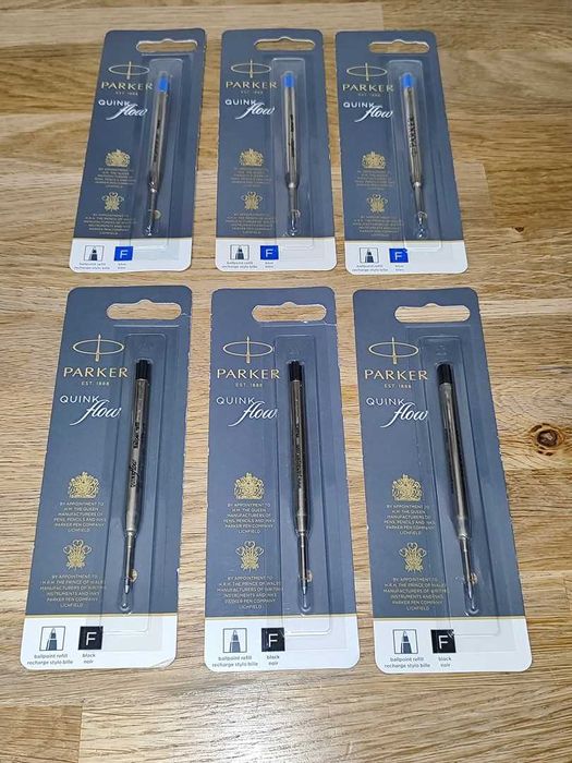 Parker Quinkflow 3 Sztuki Niebieskie 3 Sztuki Czarne Nowe Cena za 6szt
