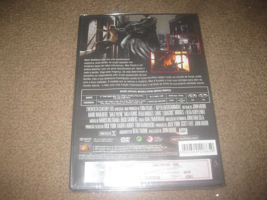 DVD "Max Payne" com Mark Wahlberg/Selado!
