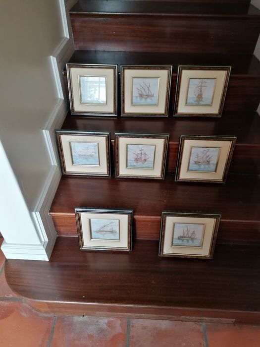 Quadros de Caravelas 23,5x23,5 como novos