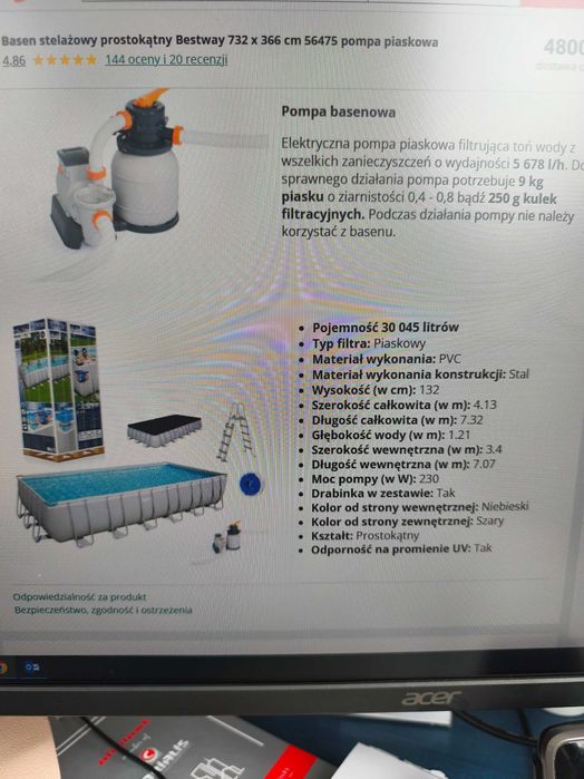 basen Bestwey z pompą i drabinką stan idealny