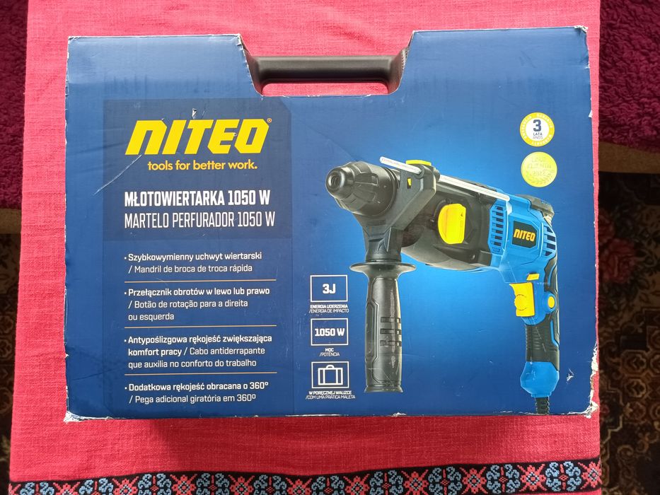 Młotowiertarka Niteo 1050w walizka wiertła dłuta