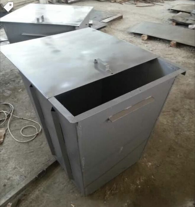 Бак мусорный железный. Контейнер металлический с крышкой для мусора: 4 ...