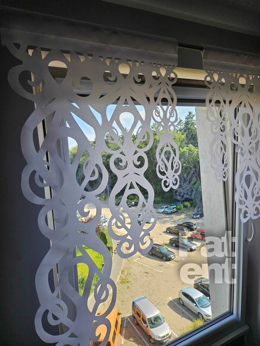 Firana panele ekranowe 60x100 cm żakardowe 2 sztuki na okno białe