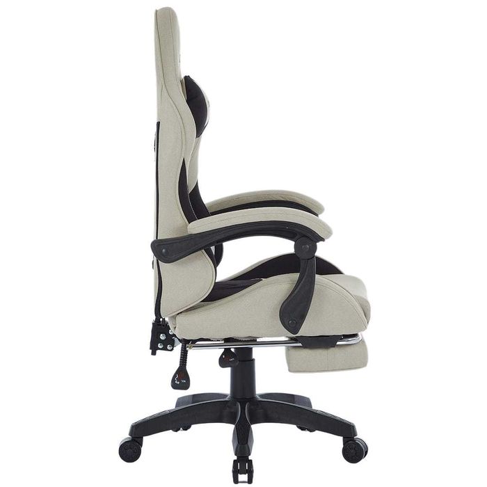 Fotel Gamingowy Infini ThrustX beige z tkaniny, podnóżek