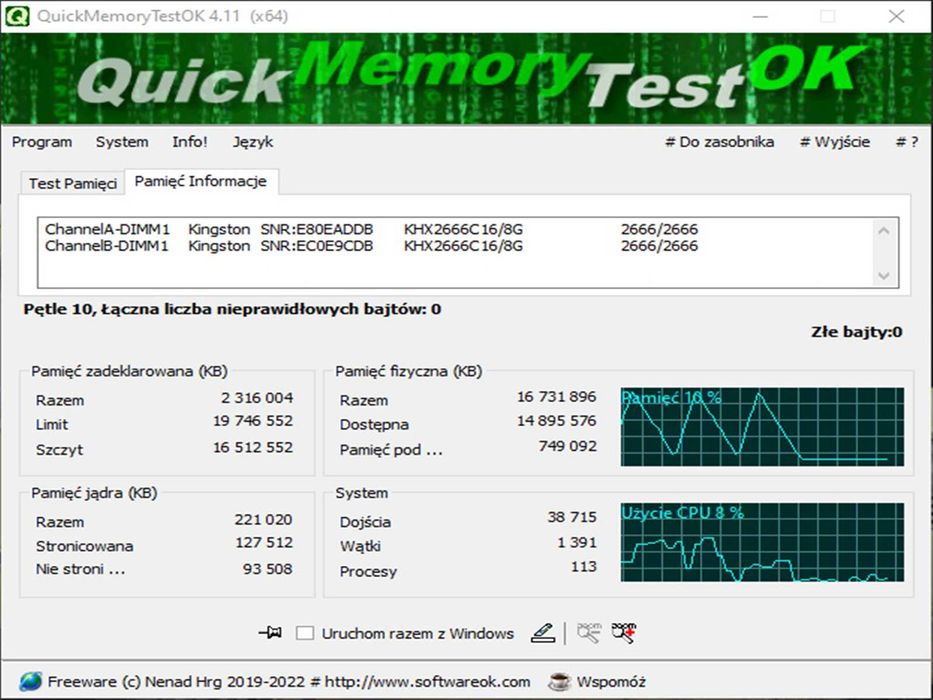DDR4 16GB KingSton HyperX Fury 2666 -Komputer