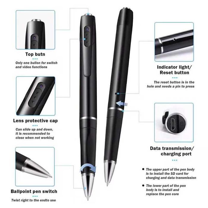 Spy Pen with Hidden HD Camera Ballpoint Video with Audio64284468330881124