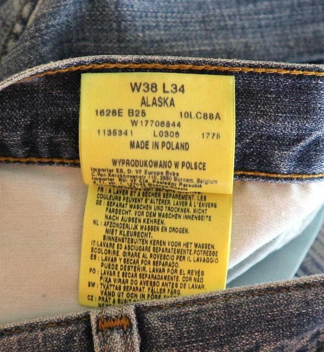 Wrangler Alaska spodnie jeansy W38 L34 100% bawełna pas 2 x 50 cm