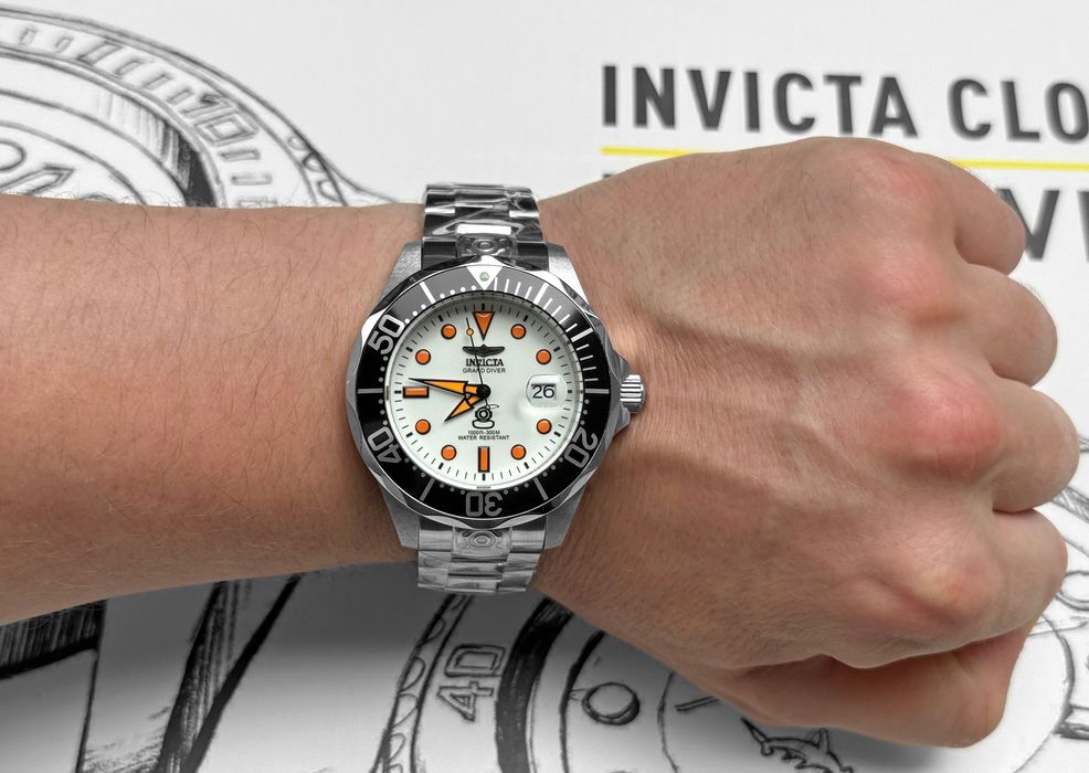 Часы Invicta 10640 Grand Diver Automatic Silver Black 47 мм. 300