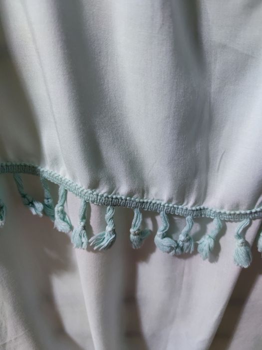 Bluzka tunika wiskoza miętowa  boho falbana
