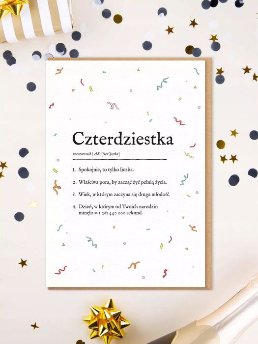 Karnet Urodziny - czterdziestka. Nadwyraz.com