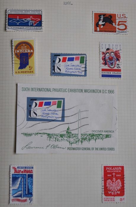 Album, znaczki kasowane USA stare