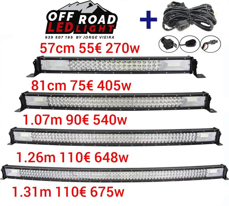 Barra led 540w + Kit ligação