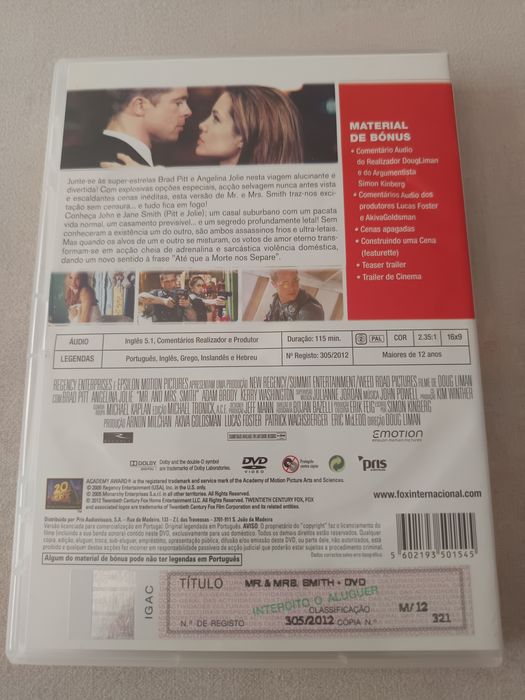 DVD mr & Mrs Smith