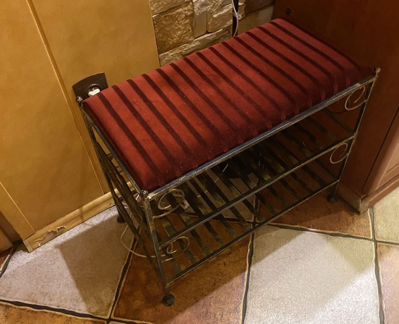 Półka szafka kuta na buty siedzisko vintage retro