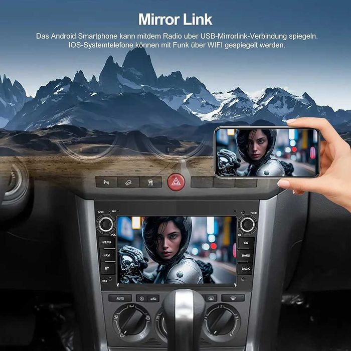 Auto Radio android com carplay 2Gb Ram + 64 Gb Memória