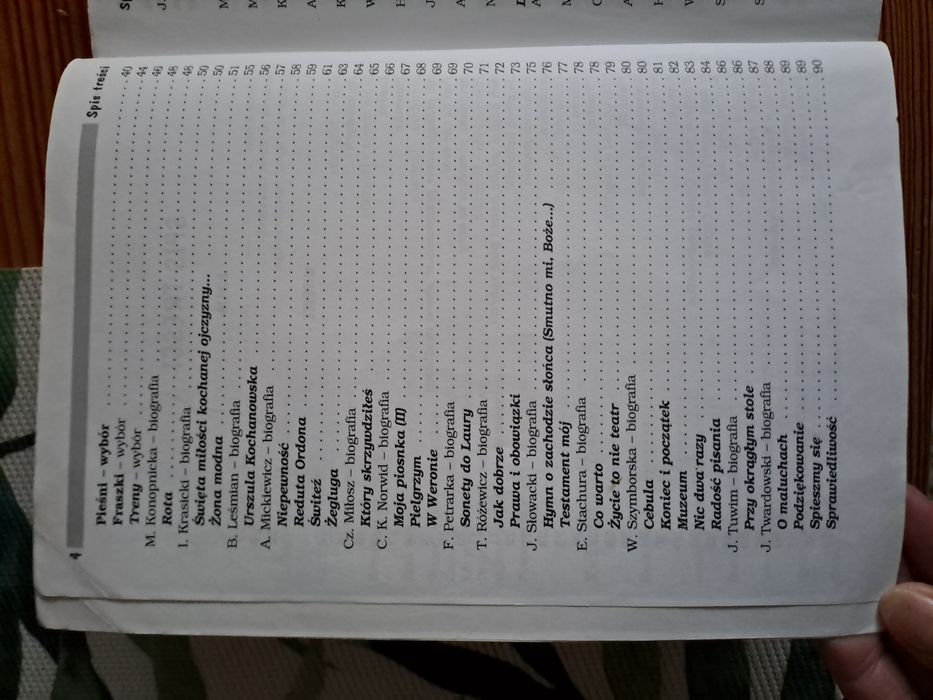 Opracowania lektury wiersze szkoła podstawowa liceum +mini ściąga