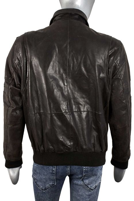 Вінтажна чоловіча шкіряна куртка пілот, бомбер f-19 army