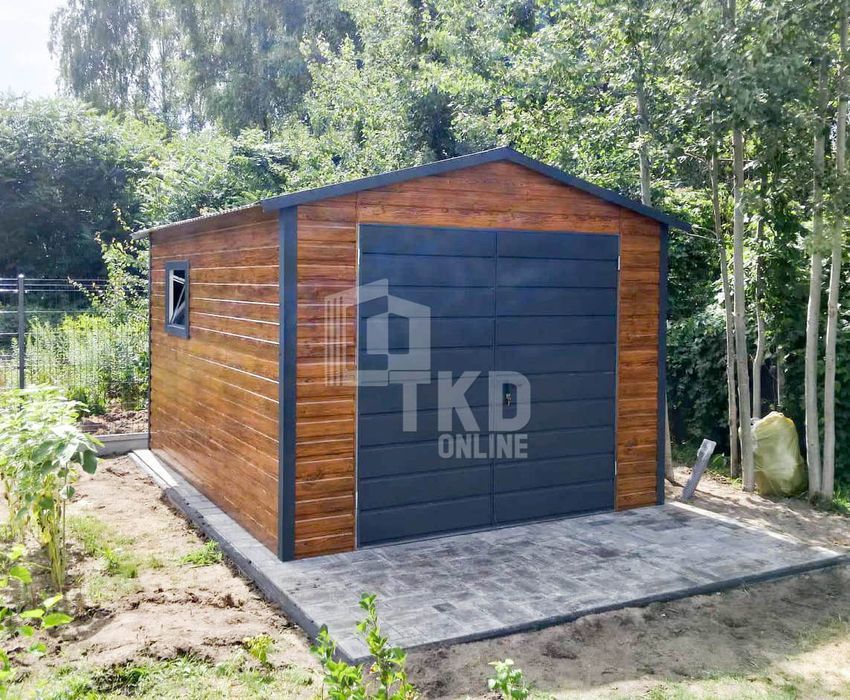 Schowek - Domek Ogrodowy 3M X 5M Okno Jasny Orzech Antracyt Tkd131