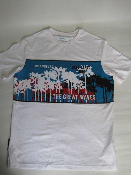 koszulka T-shirt 110 Sinsay S biały