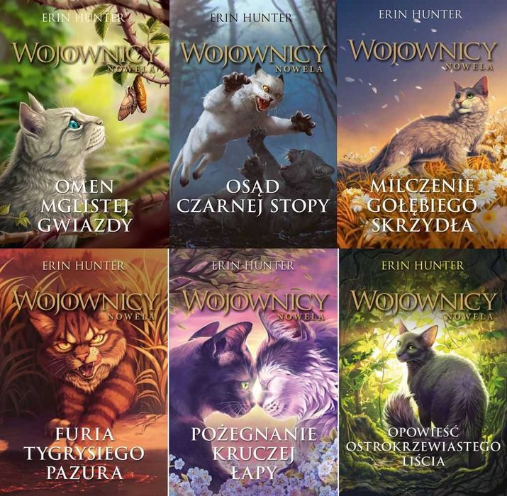 Wojownicy Nowela Erin Hunter 6 tomów  / Zestaw Książek