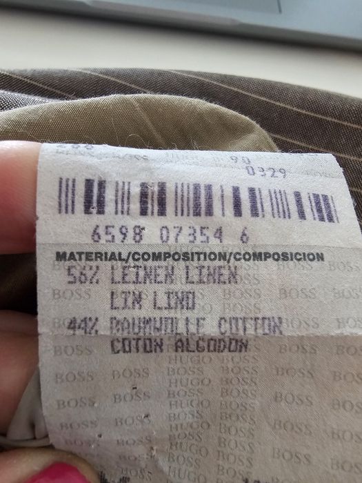 Lniany, elegancki garnitur BOSS, 700 zł TANIEJ!