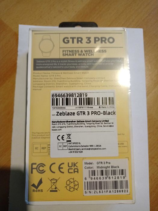 Smartwatch Zeblaze GTR 3 Pro AMOLED czarny. Nowy folia