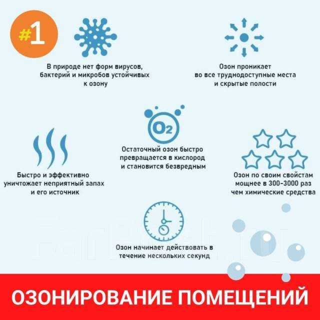 Озонирование помещения, авто, удаление запаха озонированием, чистый воздух