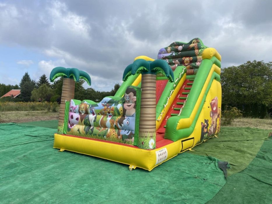 Dmuchaniec do wynajęcia dmuchana zjeżdżalnia dzika jungla, spiderman