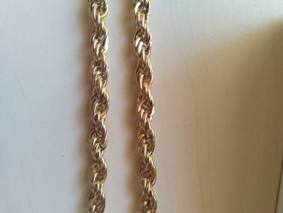 Pozłacany 14k gruby łańcuszek waga 31g