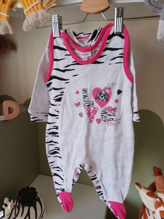 Zestaw Kaftan rozpinany i śpiochy gamex r.68 z pieskiem