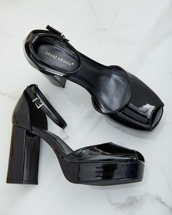 3 KOLORY 36 37 38 sandały 39 40 41 lakierowane na wysokim obcasie słup