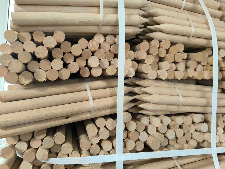 Paliki geodezyjne bukowe okrągłe fi 28mm dł. 40cm prosto od producenta