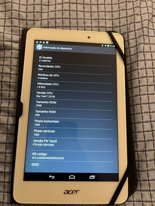 2 tablet acer foto com especificações