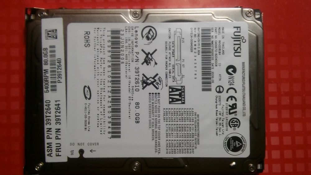 Disco SATA Fujisu 2.5" - 80Gb