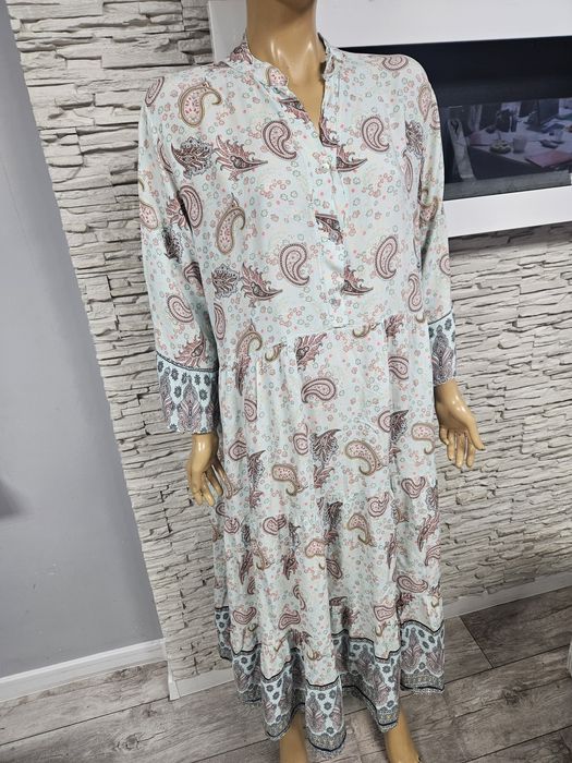 Sukienka Made in Italy wzorzysta boho midi oversize rozmiar uni