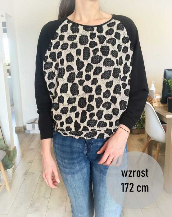 Sweter bluza w panterkę oversize S/M