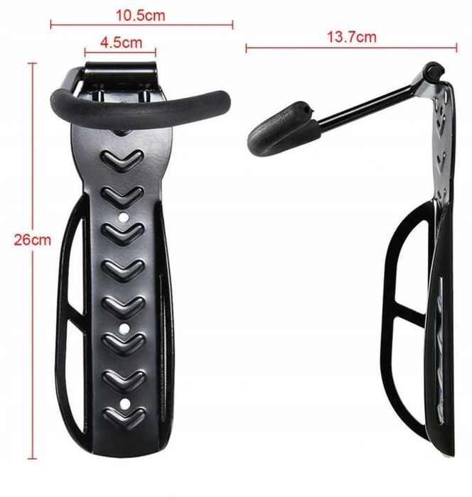 Wieszak ścienny uchwyt na rower do 30kg czarny 4szt