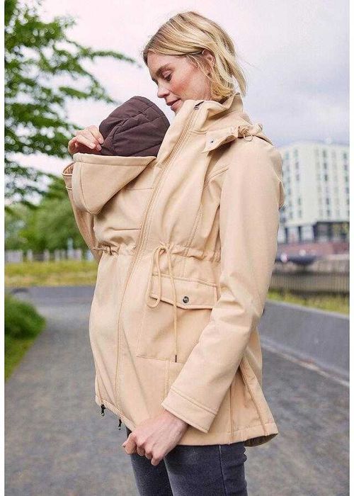 Kurtka Ciążowa Dla dwojga Softshell - Przeciwdeszczowa