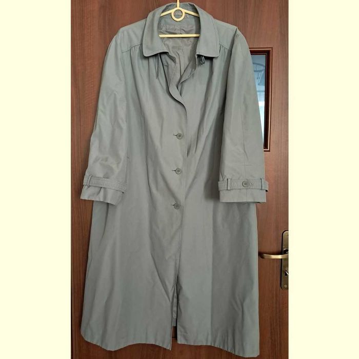 Płaszcz damski trencz prochowiec szary długi wiosna jesień r. 50/22