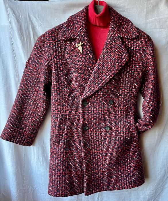 Wełniana marynarka granatowo-czerwona Zaraza Basic M