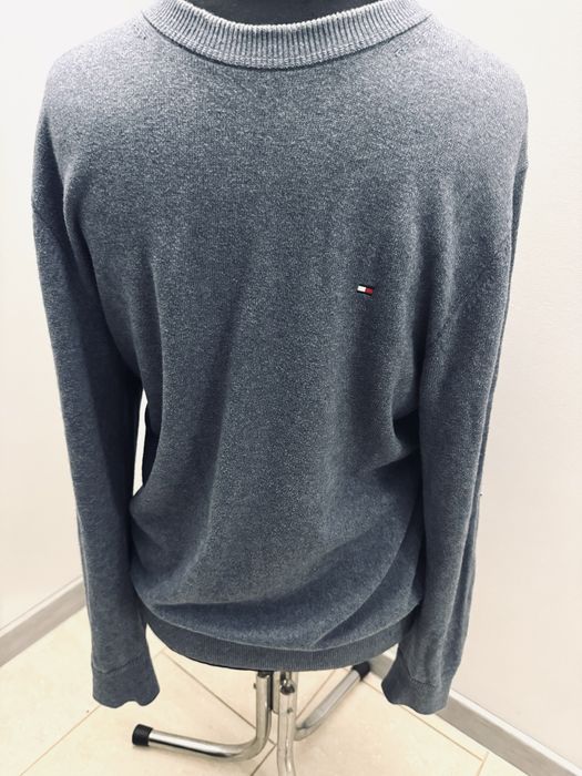 Tommy Hilfiger,męski sweter r.M niebieski extra stan bawełna + kaszmir